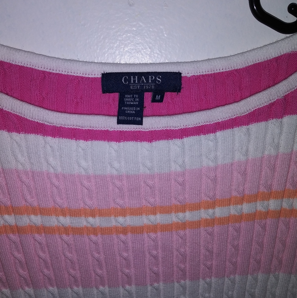 Chaps Striped Sweater Sz M - Picture 3 of 5